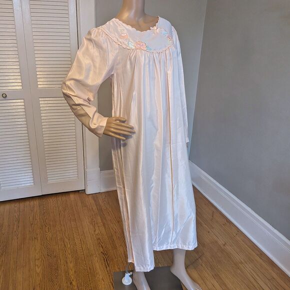 NWT 90s Barbizon Nightgown Pink Floral Pajamas Lingerie Coquette Size SP - Picture 2 of 10